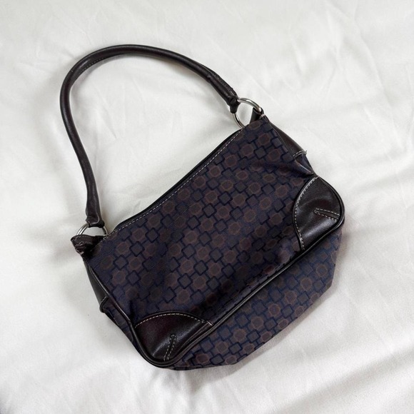 90s brown nine west shoulder bag geometric print - Picture 2 of 4